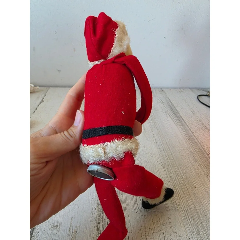 Antique Santa knee hugger rubber face pixie Xmas tree decor